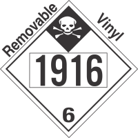 Inhalation Hazard Class 6.1 UN1916 Removable Vinyl DOT Placard