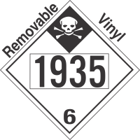 Inhalation Hazard Class 6.1 UN1935 Removable Vinyl DOT Placard