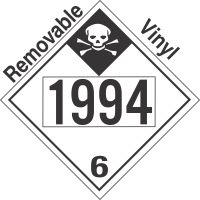 Inhalation Hazard Class 6.1 UN1994 Removable Vinyl DOT Placard