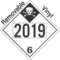 Inhalation Hazard Class 6.1 UN2019 Removable Vinyl DOT Placard