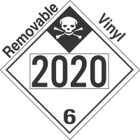 Inhalation Hazard Class 6.1 UN2020 Removable Vinyl DOT Placard