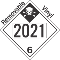 Inhalation Hazard Class 6.1 UN2021 Removable Vinyl DOT Placard