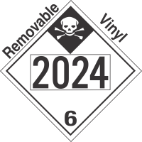 Inhalation Hazard Class 6.1 UN2024 Removable Vinyl DOT Placard