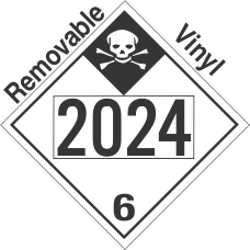 Inhalation Hazard Class 6.1 UN2024 Removable Vinyl DOT Placard