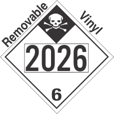 Inhalation Hazard Class 6.1 UN2026 Removable Vinyl DOT Placard