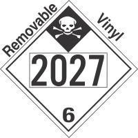 Inhalation Hazard Class 6.1 UN2027 Removable Vinyl DOT Placard