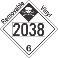 Inhalation Hazard Class 6.1 UN2038 Removable Vinyl DOT Placard