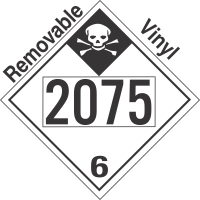 Inhalation Hazard Class 6.1 UN2075 Removable Vinyl DOT Placard