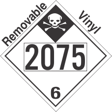 Inhalation Hazard Class 6.1 UN2075 Removable Vinyl DOT Placard