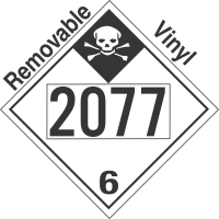 Inhalation Hazard Class 6.1 UN2077 Removable Vinyl DOT Placard