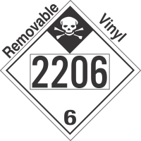 Inhalation Hazard Class 6.1 UN2206 Removable Vinyl DOT Placard