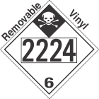 Inhalation Hazard Class 6.1 UN2224 Removable Vinyl DOT Placard