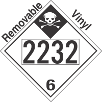 Inhalation Hazard Class 6.1 UN2232 Removable Vinyl DOT Placard