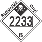 Inhalation Hazard Class 6.1 UN2233 Removable Vinyl DOT Placard