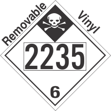 Inhalation Hazard Class 6.1 UN2235 Removable Vinyl DOT Placard