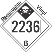 Inhalation Hazard Class 6.1 UN2236 Removable Vinyl DOT Placard