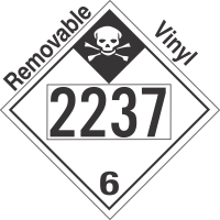 Inhalation Hazard Class 6.1 UN2237 Removable Vinyl DOT Placard