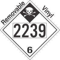 Inhalation Hazard Class 6.1 UN2239 Removable Vinyl DOT Placard