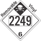 Inhalation Hazard Class 6.1 UN2249 Removable Vinyl DOT Placard