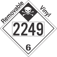 Inhalation Hazard Class 6.1 UN2249 Removable Vinyl DOT Placard