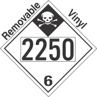 Inhalation Hazard Class 6.1 UN2250 Removable Vinyl DOT Placard