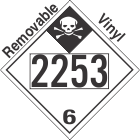 Inhalation Hazard Class 6.1 UN2253 Removable Vinyl DOT Placard