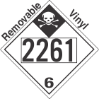 Inhalation Hazard Class 6.1 UN2261 Removable Vinyl DOT Placard