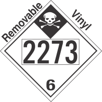 Inhalation Hazard Class 6.1 UN2273 Removable Vinyl DOT Placard