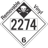 Inhalation Hazard Class 6.1 UN2274 Removable Vinyl DOT Placard