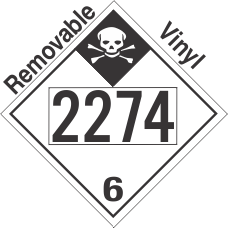 Inhalation Hazard Class 6.1 UN2274 Removable Vinyl DOT Placard