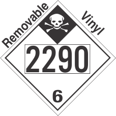 Inhalation Hazard Class 6.1 UN2290 Removable Vinyl DOT Placard