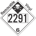 Inhalation Hazard Class 6.1 UN2291 Removable Vinyl DOT Placard