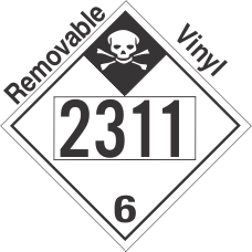 Inhalation Hazard Class 6.1 UN2311 Removable Vinyl DOT Placard