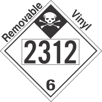 Inhalation Hazard Class 6.1 UN2312 Removable Vinyl DOT Placard