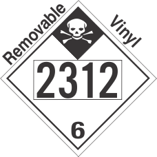 Inhalation Hazard Class 6.1 UN2312 Removable Vinyl DOT Placard