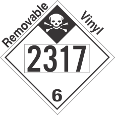 Inhalation Hazard Class 6.1 UN2317 Removable Vinyl DOT Placard