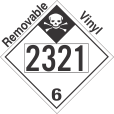 Inhalation Hazard Class 6.1 UN2321 Removable Vinyl DOT Placard