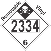 Inhalation Hazard Class 6.1 UN2334 Removable Vinyl DOT Placard