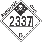 Inhalation Hazard Class 6.1 UN2337 Removable Vinyl DOT Placard