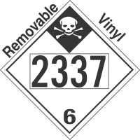 Inhalation Hazard Class 6.1 UN2337 Removable Vinyl DOT Placard