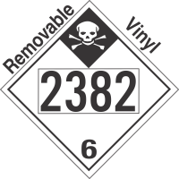 Inhalation Hazard Class 6.1 UN2382 Removable Vinyl DOT Placard