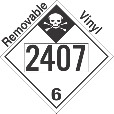 Inhalation Hazard Class 6.1 UN2407 Removable Vinyl DOT Placard