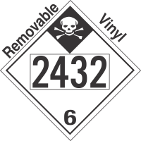 Inhalation Hazard Class 6.1 UN2432 Removable Vinyl DOT Placard