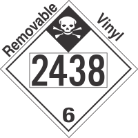 Inhalation Hazard Class 6.1 UN2438 Removable Vinyl DOT Placard