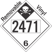 Inhalation Hazard Class 6.1 UN2471 Removable Vinyl DOT Placard