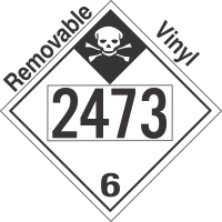 Inhalation Hazard Class 6.1 UN2473 Removable Vinyl DOT Placard