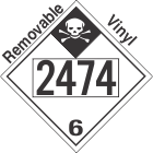 Inhalation Hazard Class 6.1 UN2474 Removable Vinyl DOT Placard