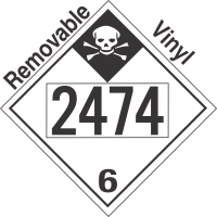 Inhalation Hazard Class 6.1 UN2474 Removable Vinyl DOT Placard