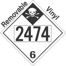 Inhalation Hazard Class 6.1 UN2474 Removable Vinyl DOT Placard
