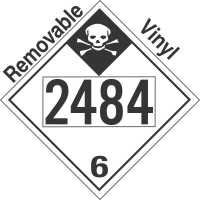 Inhalation Hazard Class 6.1 UN2484 Removable Vinyl DOT Placard